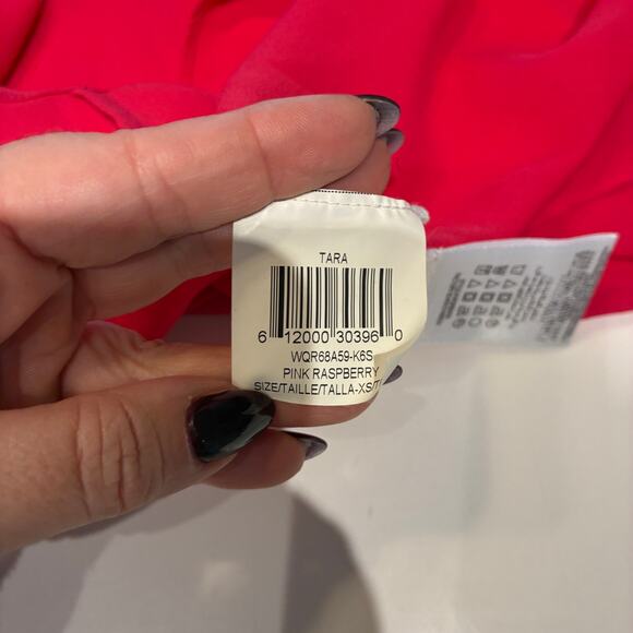 BCBGMAXAZRIA Red Chiffon Tiered High Low Tara Dress XS - Picture 5 of 10